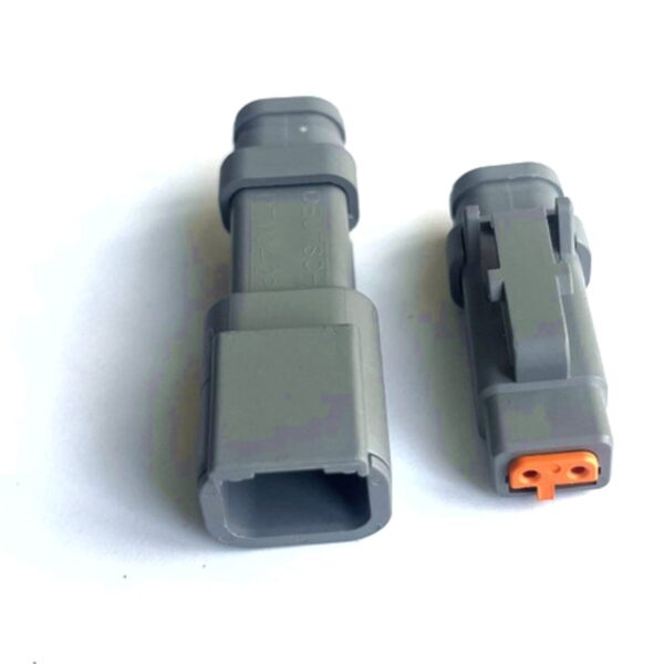 Deutsch DTM E007 2 pin plug and receptacle, grey