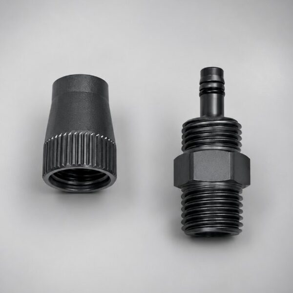 Apex hose end fitting with braided line